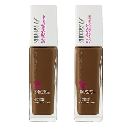 Pack of 2 Maybelline New York Superstay Full Coverage 24HR Liquid Foundation, Truffle 362