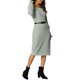 thumbnail image 4 of INSPIRE CHIC Vestido de suéter midi de punto acanalado de manga larga y hombros descubiertos para mujer en gris M, 4 of 6