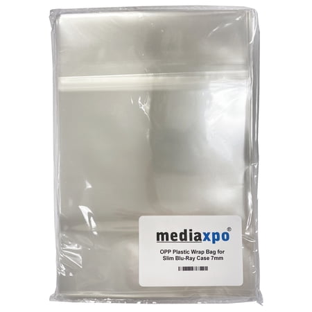 CheckOutStore 1000 OPP Plastic Wrap Bag for Slim Blu-Ray Case 7mm