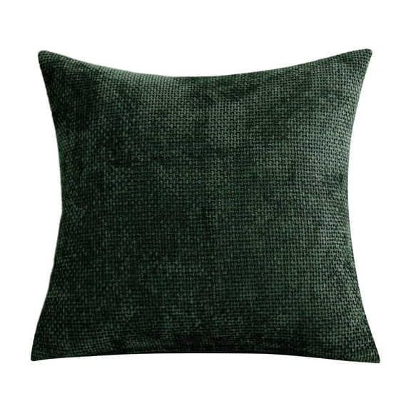 Farmhouse Pillow Covers 18x18 - Soft Chenille Decorative Couch Throw Covers, Square Accent Pillowcases for Sofa Bedroom Living Room, Neutral Boho Home Decor