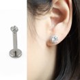 thumbnail image 4 of Trayknick 1Pc 16G Unisex Shiny Rhinestone Lip Ring Nose Stud Earring Piercing Jewelry 3mm, 4 of 13