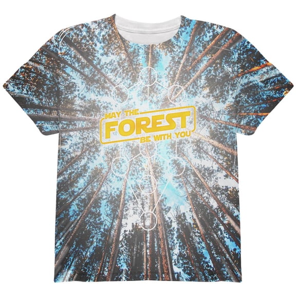 Earth Day May the Forest be with You All Over Youth T Shirt Multi YSM