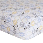 Lambs & Ivy My Little Snoopy Cotton Fitted Crib Sheet - Blue, Gray, White