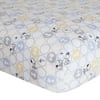 Lambs & Ivy My Little Snoopy Cotton Fitted Crib Sheet - Blue, Gray, White