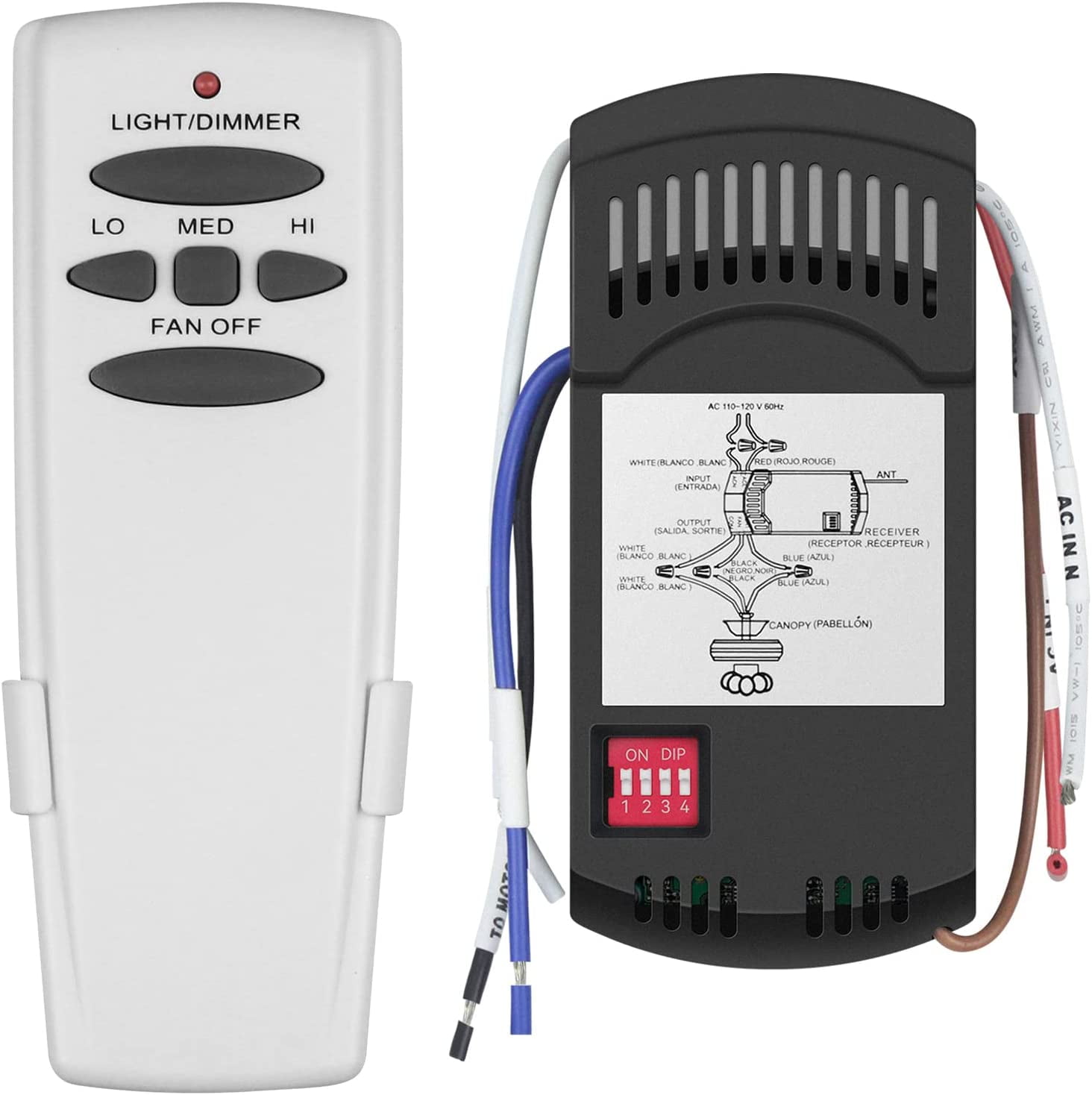 Dimmable Universal Ceiling Fan Remote Control Kit, Replacement for