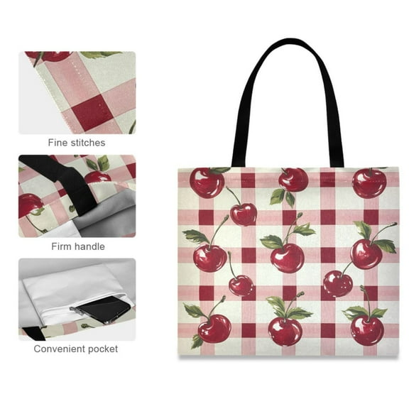 Canvas Tote Bag for Women Girls Design Print Cherry Delight Tote