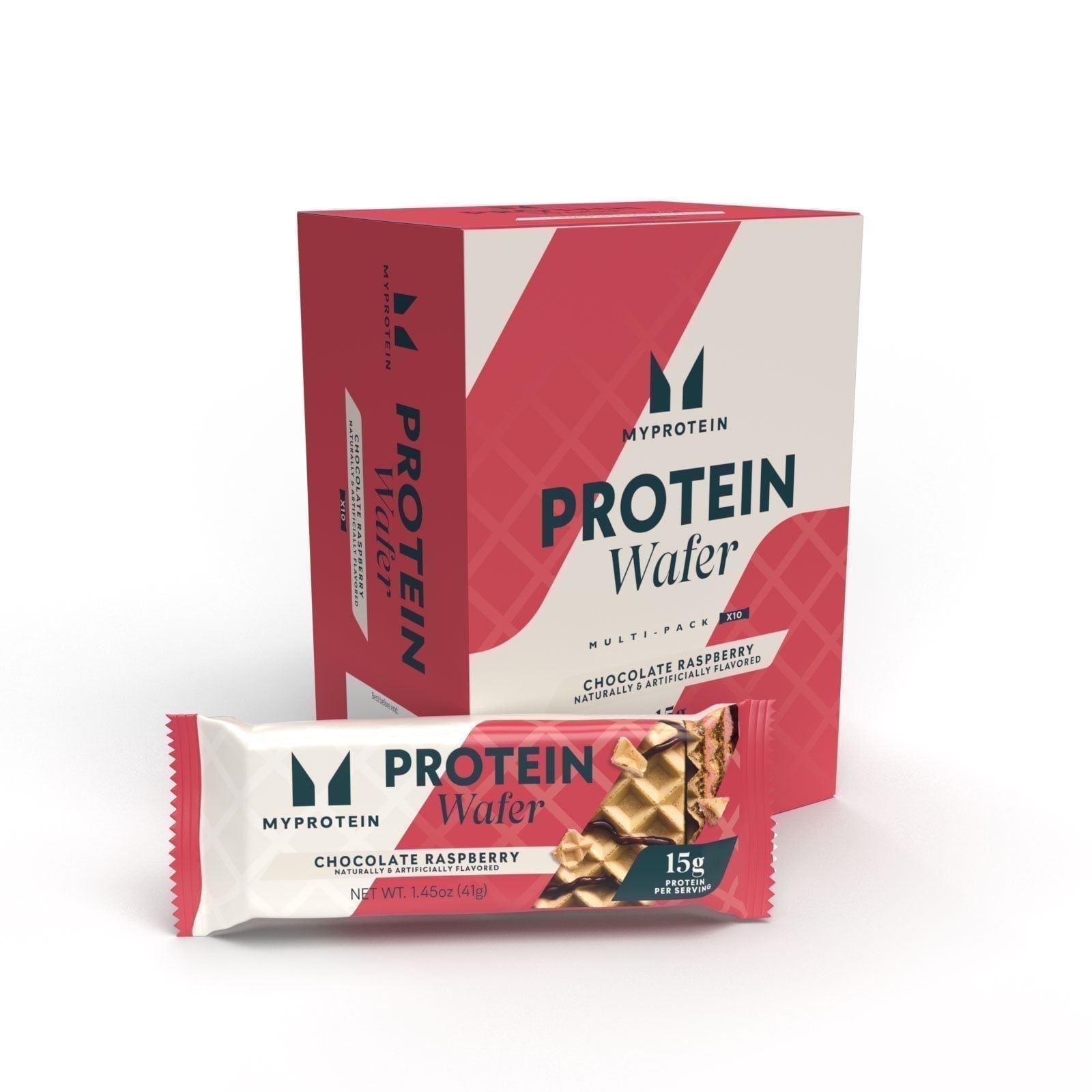 Myprotein Crispy Protein Wafers, Chocolate Raspberry, High Protein Snacks 15g , 10 Pack