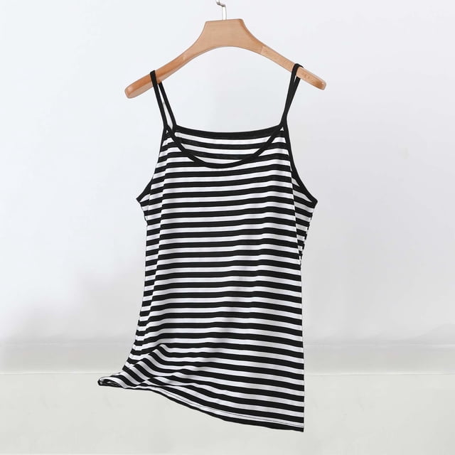 LVHAOGJOB Camisole pour Femmes Été Col Rond Coton Bretelles Spaghetti Imprimé pour Femmes Chandail