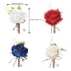 thumbnail image 3 of Minnieouse Elegantes padrinos de boda Rosas de boda Detalle llamativo Ocasiones formales Ramillete de rosas blancas hecho a mano Ropa, zapatos y accesorios Miscelánea rojo, 3 of 6
