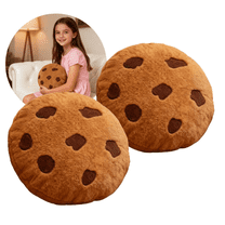 Cookie Pillow Chocolate Chip, Chocolate Chip Cookie Pillow, Food Shaped Pillow Round Soft, for Floor Couch Sofa Cushion Bedroom Decor Plush Gift - 2Pcs(11.02")