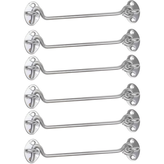 6PCS Solid Stainless Steel Window Hooks Durable Window Fasteners For Home