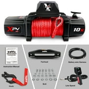 X-BULL XPV 10000LBS Electric Winch 12v Synthetic Rope 2 in 1 Remote Control Truck Trailer Winch 4WD
