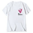 thumbnail image 3 of Valentine's Day Womens Casual Letter Double Printed Crewneck Short Sleeved Tshirt Top, 3 of 3