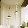 thumbnail image 5 of FGY Macrame Plant Hangers - 2 Pack Indoor Hanging Planter with Hooks for Boho Home Decor (White), 5 of 6
