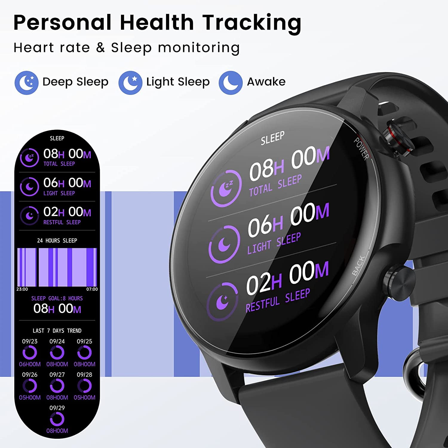 Waterproof Fitness Smart Watch Black