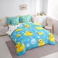 thumbnail image 3 of jejeloiu Cartoon Rubber Duck 7-Piece Twin Bedding Sets,Kawaii Ducks Bedding Comforter Set,Cute Animal Sheet Sets For Girls Boys,Microfiber Bedroom Decor Reversible, 3 of 8