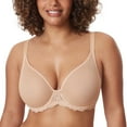 thumbnail image 2 of DELIMIRA Women's Sheer Mesh Bra See Through Plus Size Sexy Full Coverage Underwire Unlined Bras, 2 of 6