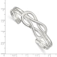 thumbnail image 2 of 925 Sterling Silver Solid Polished Knot Design Cuff Stackable Bangle 6mm Wide Cuff Bracelet for Women, 2 of 2