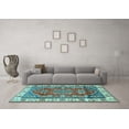 thumbnail image 3 of Ahgly Company Indoor Round Geometric Light Blue Traditional Area Rugs, 7' Round, 3 of 4