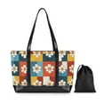thumbnail image 7 of FORMRS Canvas Laptop Tote Bag for Women with 15.6" Computer Compartments Shoulder Handbag, Yellow Checkered Daisy, 7 of 7