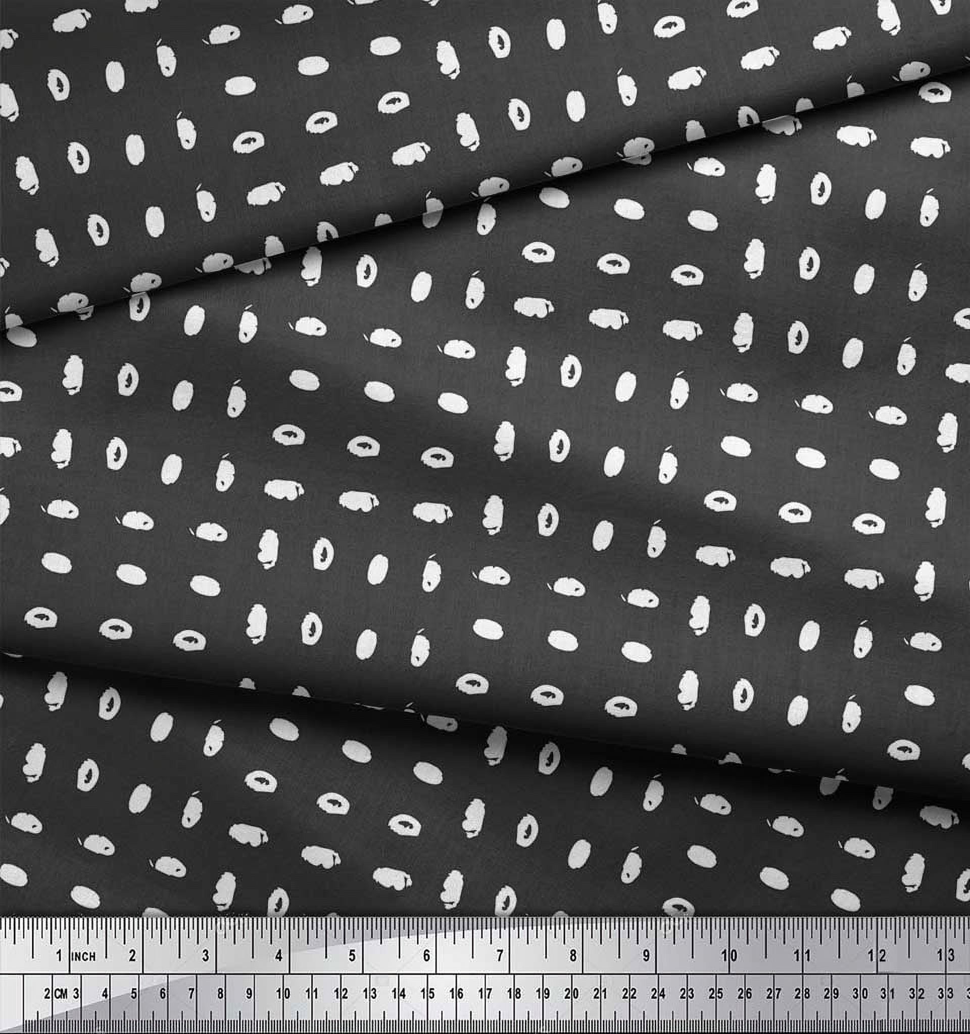 Soimoi Gray Moss Georgette Fabric Brush Stroke Abstract Printed Craft Fabric by the Yard 42 Inch Wide