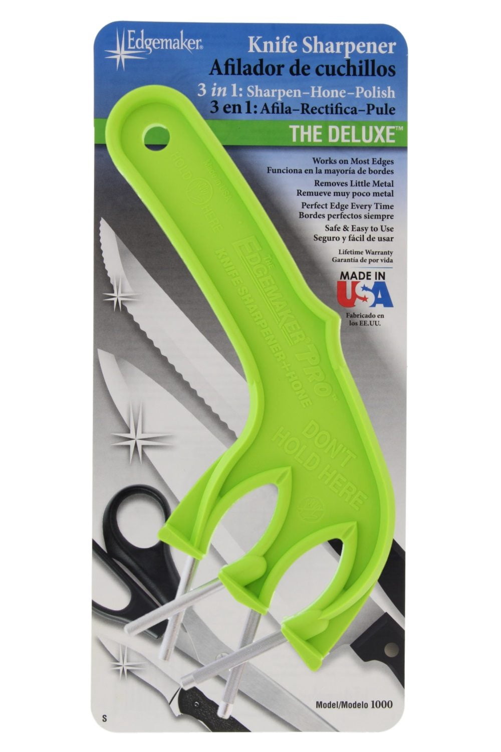 Edgemaker 1000 Deluxe Knife Sharpener, Green - Pack of 12