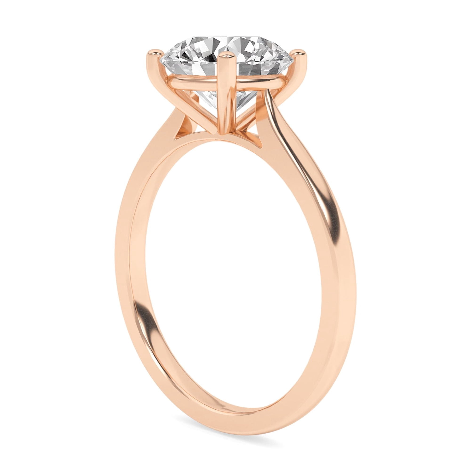 AFFY 2.00 Carat (ctw) Solitaire Engagement Rings For Women, Round Lab Created Moissanite Promise Ring For Her In 10k Solid Rose Gold | VVS1 Quality (2 ctw) Ring Size-8