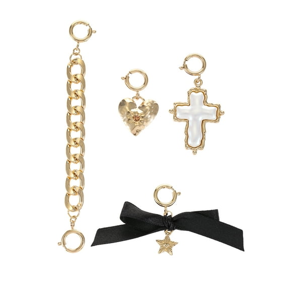No Boundaries Goldtone Charm Set, 4 Pieces