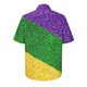 thumbnail image 3 of Camisa Hawaiana para Hombres Mardi Gras Imprimir Manga Corta Tropical Casual Camisa de Playa, Mezcla de Poliéster de Lino de Algodón Top Divertido para la Fiesta, Diario, 3 of 5