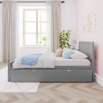 thumbnail image 2 of Max & Lily Full Size Bed Frame with Trundle, Classic Solid Wood Platform Bed for Kids, 2 of 9