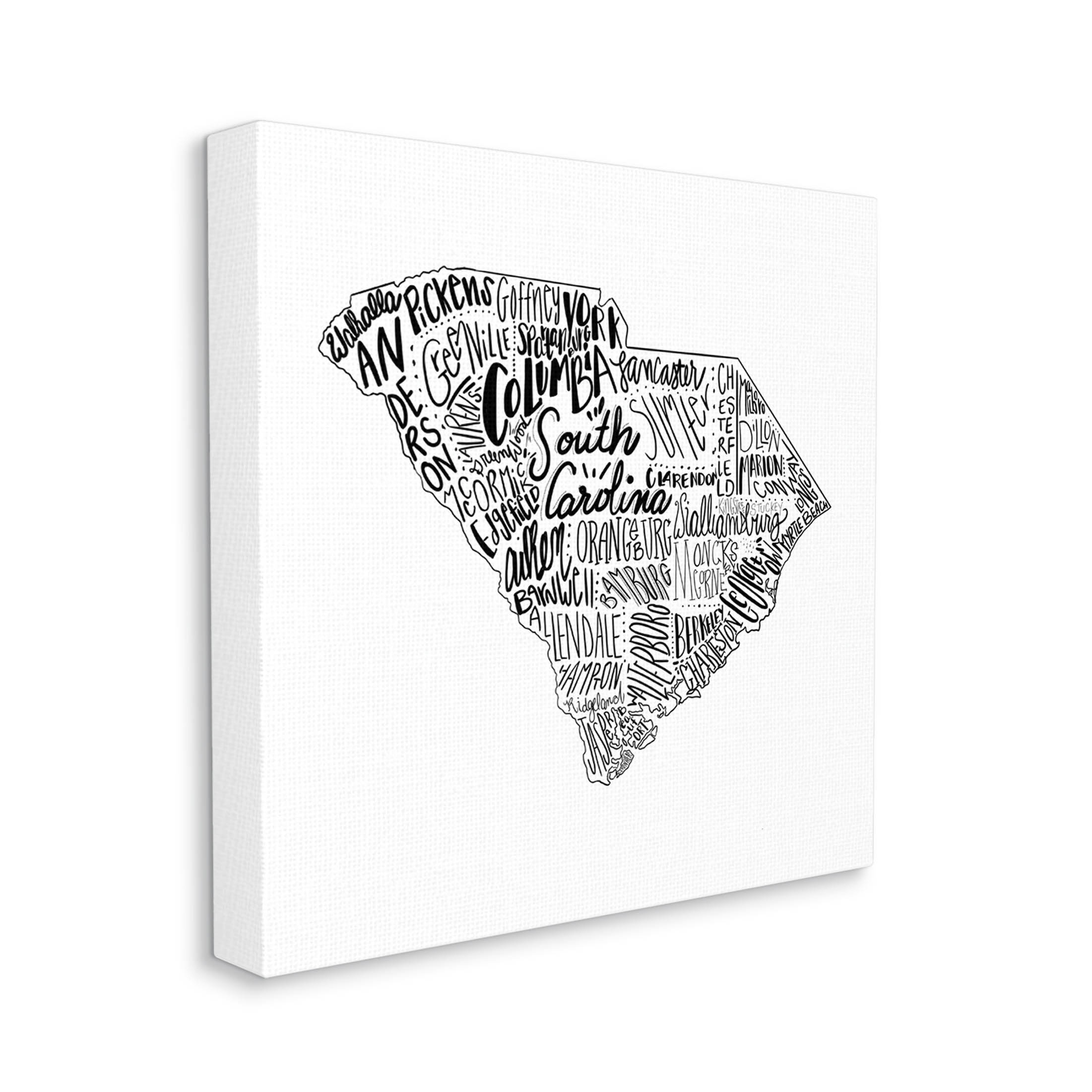 Stupell Industries South Carolina State Cities Graphic Art Gallery Wrapped Canvas Print Wall Art, Design by The Saturday Evening Post