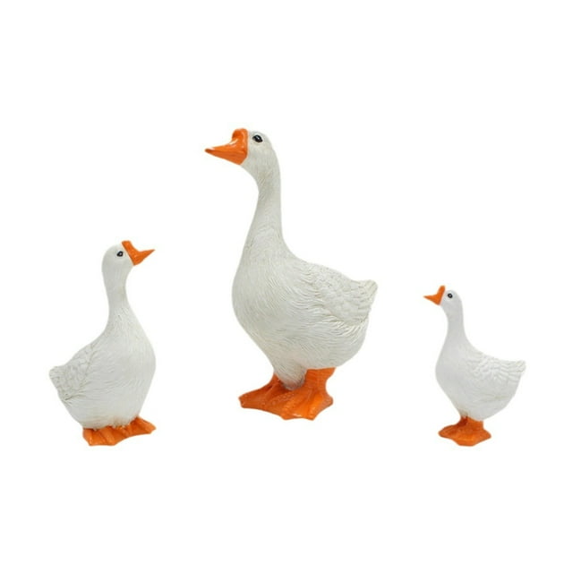 Set de estatuas de resina Goose Family para decoración de jardín, 167 g