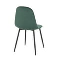 thumbnail image 4 of LumiSource Pebble Velvet Chairs, Green/Black, Set Of 2 Chairs, 4 of 7