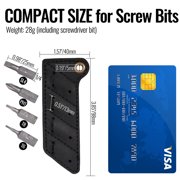 Key Unity Leather Screwdriver Bit Holder Pocket, Hand Stitched Bit Storage with 4 pcs Magnetic Bits, Black KA06