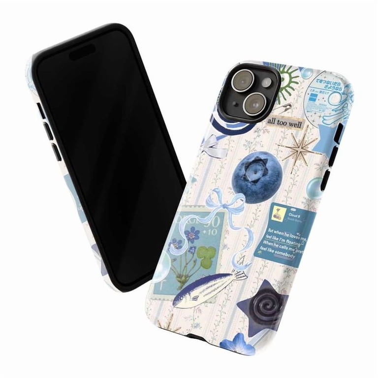 Blue Aesthetic Collage Phone Case, Blueberry Fish & Stamp Motif Cover, Protective Case for iPhone 17 16 15 14 13 12 11 Plus Pro Max Mini - Walmart.com Blue Aesthetic Collage Phone Case, Blueberry Fish & Stamp Motif Cover, Protective Case for iPhone 17 16 15 14 13 12 11 Plus Pro Max Mini - Walmart.com