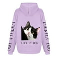 thumbnail image 5 of QBGSAY Women'S Sweatshirt Heartwarming Funny Cat And Dog Print Casual Drawstring Hoodie Athletic Pullover Tops, 5 of 5