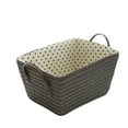 thumbnail image 1 of Matsuzay Cesta de almacenamiento con asa, organizador de cubos de tela Rectangular apilable, caja tejida, soporte organizador para sala de estar Almacenamiento y organización del hogar Café 35x24x16cm, 1 of 6