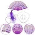 thumbnail image 2 of KAKOWELY 1 juego de tocado para mujer, joyas para fiesta de té, tocado, banquete, pendientes, collar, pulsera, accesorios de disfraz, 2 of 4
