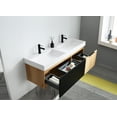 thumbnail image 5 of Lugano 55" Matte Black Glass and Maple Wall Mount Bathroom Vanity, 5 of 9