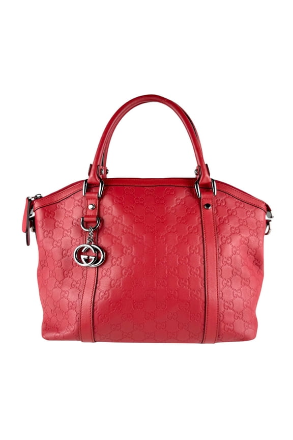 Pre-Owned Gucci handbag/shoulder bag in red leather for women, model 341503 z8604