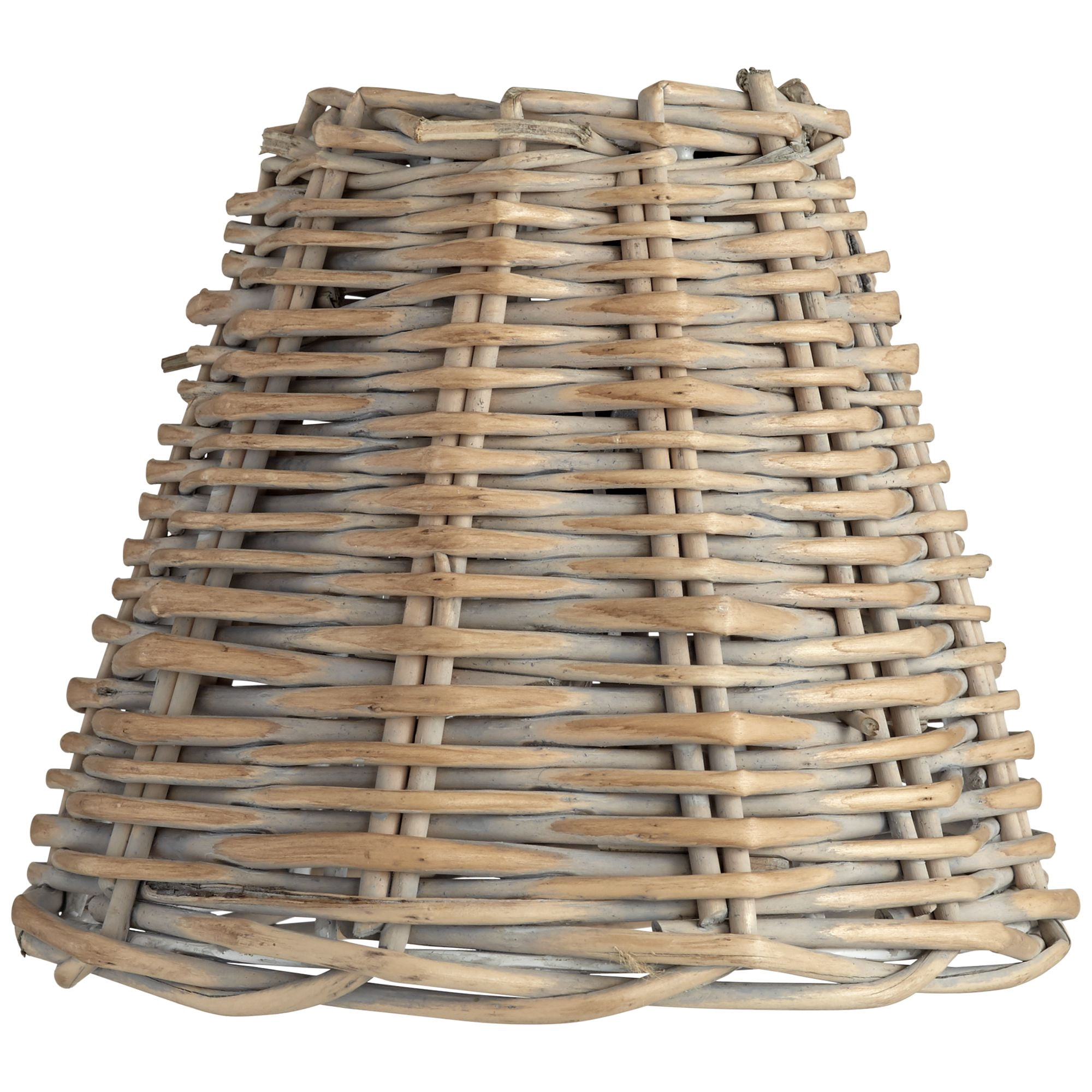 Springcrest 3" Top x 6" Bottom x 5" High x 5" Slant Lamp Shade Replacement Set of 2 Small Natural Wicker Weave Clip On Candelabra