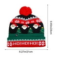 thumbnail image 3 of LED Christmas Hat with Light Effects Pom Pom Beanie for Winter Festive Accessory Family Celebration(C), 3 of 6