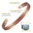 thumbnail image 2 of Wollet Pure Copper Magnetic Bracelets(6.88 inches)+Rings(2.3 inhces) Set- Copper Jewelry Gift Set-Adjustable Solid Pure Copper Cuff Bangle, 2 of 15