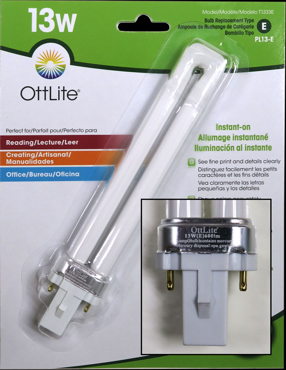 MAGNIFYING AIDS OTT Lite True Color 13 Watt Desk Lamp with Attached 2X  Magnifier