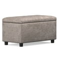 thumbnail image 4 of Cosmopolitan 34" Transitional Rectangle Ottoman in Gray Taupe Faux Leather, 4 of 12