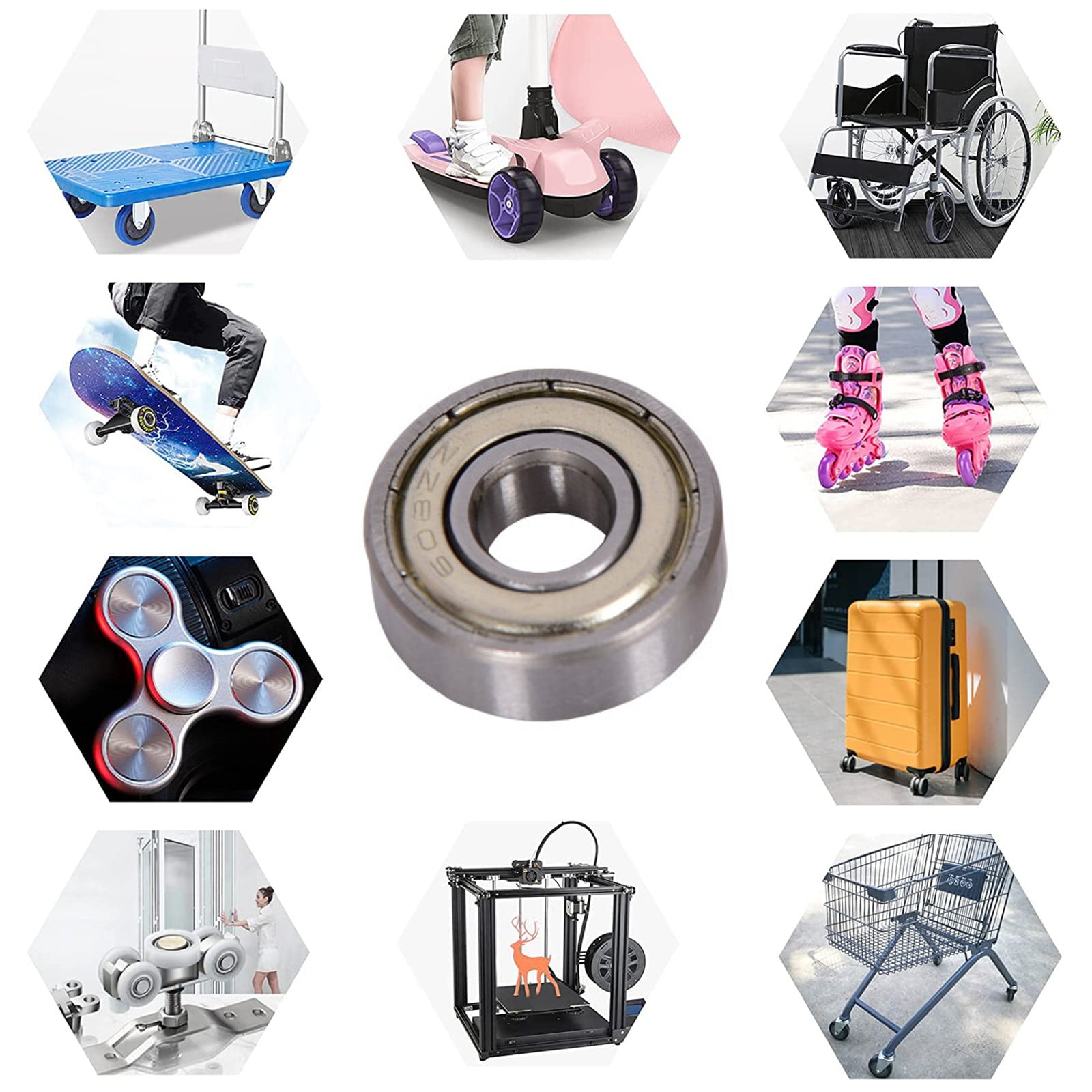 608-ZZ Bearing 8x22x7 Shielded Metal Skateboard 608ZZ 10PCS Lf2003