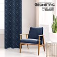 thumbnail image 2 of Cortinas opacas Deconovo con estampado geométrico de líneas, aislantes térmicos, con ojales, color azul marino/línea geométrica, 42 x 54 pulgadas, para sala de estar, 2 of 6