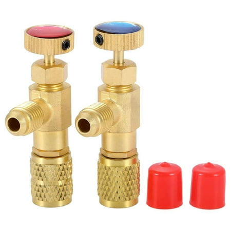 Awesitey Pack of 2 Universal Air Conditioning R22 Safety Adapter Valves ...