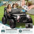 thumbnail image 3 of Arnahaishe 24V Ride On Car Toy, Electric Jeep with Remote Control, LED Light, USB and Bluetooth for Kids of 3-8, Black, 3 of 7