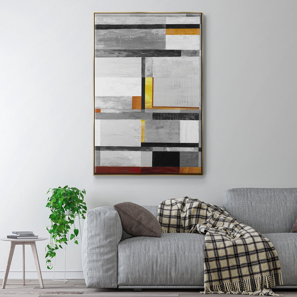 Retro Spectrum V7 Framed Premium Gallery Wrapped Canvas - Ready to Hang - 17 x 25 - Gold Floating Frame